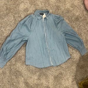 NWT who what wear chambray blouse